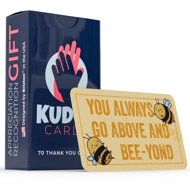 Briston Kudos Appreciation Cards for Employees Teachers Students â€“ 70 Thank You Recognition Cards for Workplace School Office â€“ Motivational Encouragement Notes Kudos Series Gift Set - Image 3