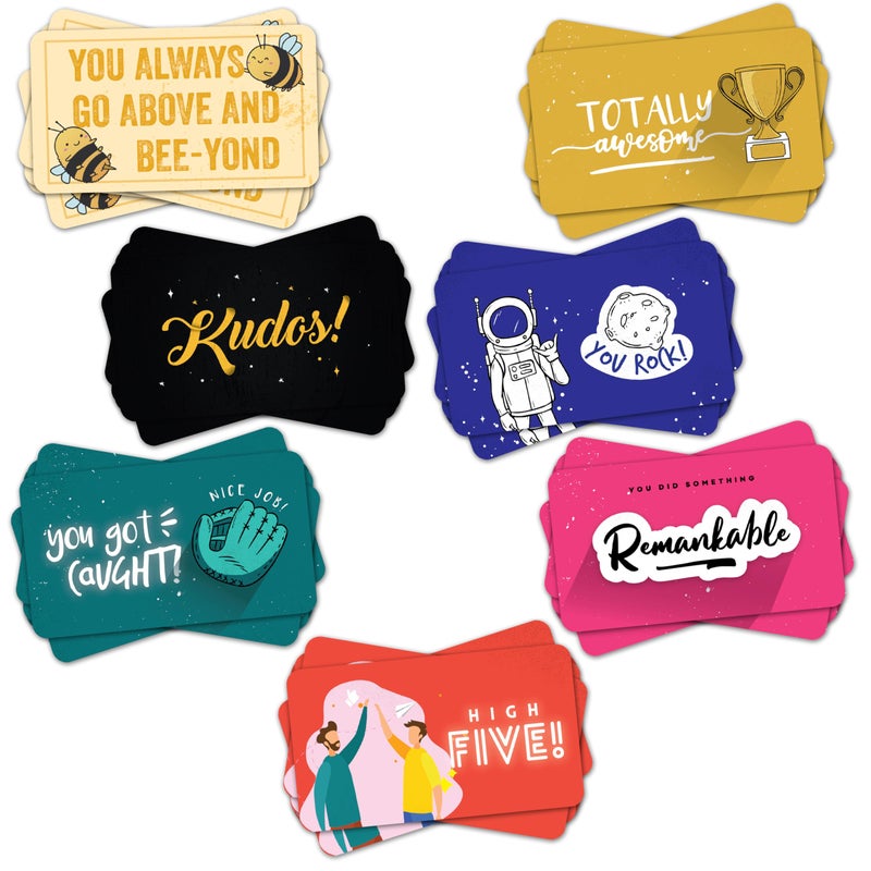 Briston Kudos Appreciation Cards for Employees Teachers Students â€“ 70 Thank You Recognition Cards for Workplace School Office â€“ Motivational Encouragement Notes Kudos Series Gift Set - Image 1