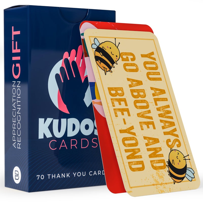 Briston Kudos Appreciation Cards for Employees Teachers Students â€“ 70 Thank You Recognition Cards for Workplace School Office â€“ Motivational Encouragement Notes Kudos Series Gift Set - Image 2