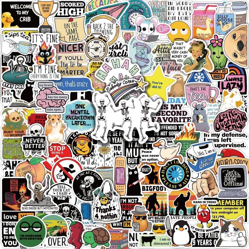 Joyppy 150 PCS Hilarious Stickers for Adults,Funny Meme Sarcastic Weird Snarky Cool Dark Humor Sticker Packs for Bumper Water Bottles Laptops Scrapbooking Waterproof Men Work Decals - Image 1