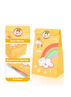 Excefore Party Bags, 12 Pack Unicorn Paper Party Bags for Kids Party, Unicorn Goodie Candy Treat Paper Bags for Girls, Gift Bags with Stickers for Unicorn Theme Birthday Baby Shower Party Supplies  - Image 3