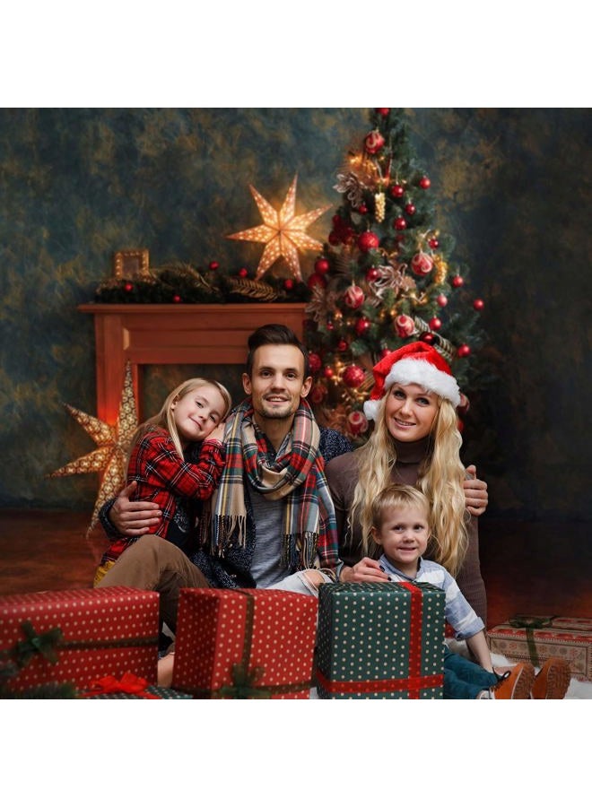 Allenjoy 5x7ft Vintage Christmas Tree Backdrop Rustic Wall Sparkle Stars Winter Holiday Xmas Photography Background for Portrait Pictures Family Party Decorations Photo Booth Studio Props - Image 2