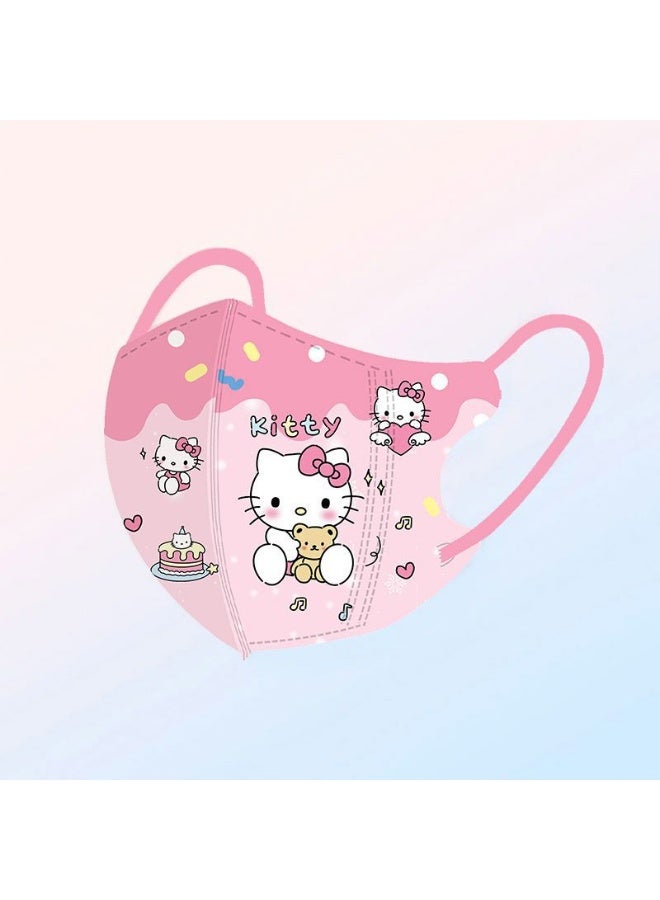 ٦٠ كمامة أطفال للاستخدام مرة واحدة، مغلفة بشكل فردي، للأطفال والمراهقين، كمامات أطفال لطيفة للجنسين مكونة من ٣ طبقات - Image 3