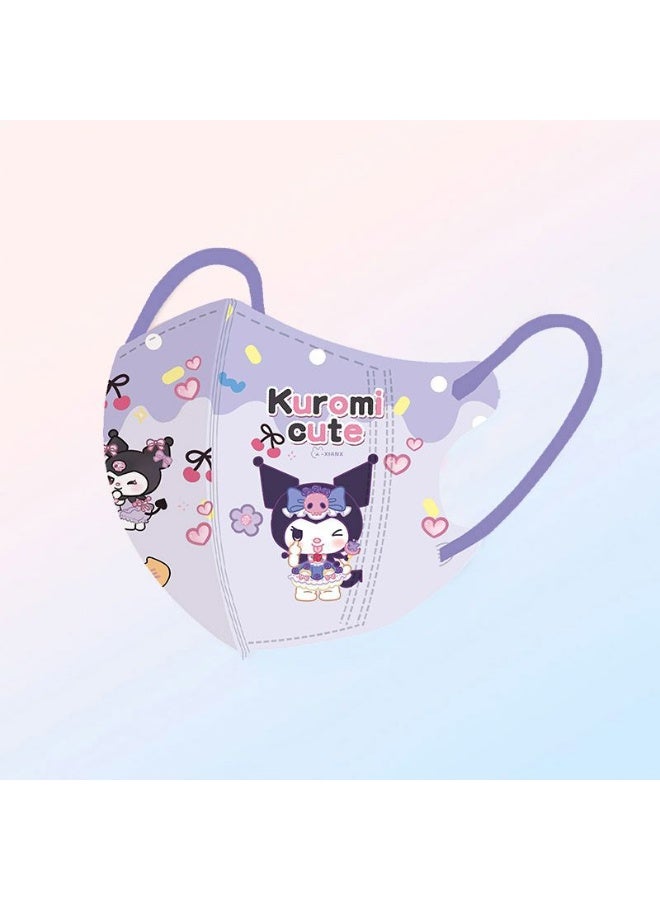 ٦٠ كمامة أطفال للاستخدام مرة واحدة، مغلفة بشكل فردي، للأطفال والمراهقين، كمامات أطفال لطيفة للجنسين مكونة من ٣ طبقات - Image 4