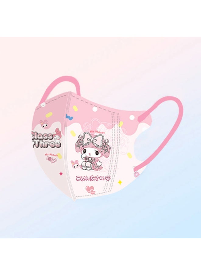 ٦٠ كمامة أطفال للاستخدام مرة واحدة، مغلفة بشكل فردي، للأطفال والمراهقين، كمامات أطفال لطيفة للجنسين مكونة من ٣ طبقات - Image 5