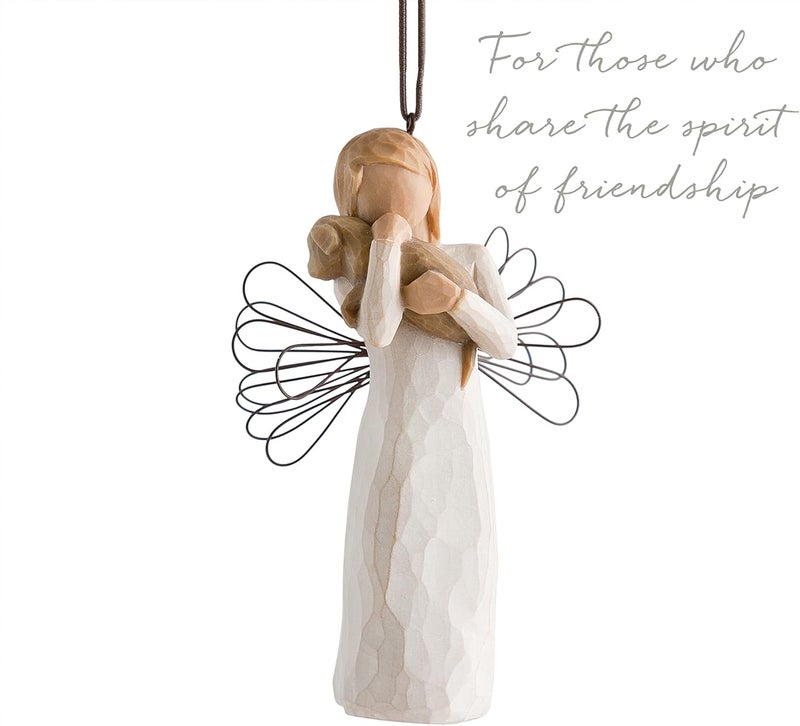 Willow Tree Angel of Friendship Ornament - Hand-Painted Resin Figure with Wire Wings - Image 3