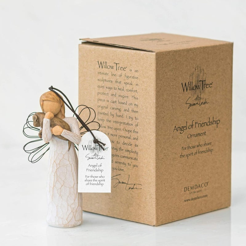 Willow Tree Angel of Friendship Ornament - Hand-Painted Resin Figure with Wire Wings - Image 4