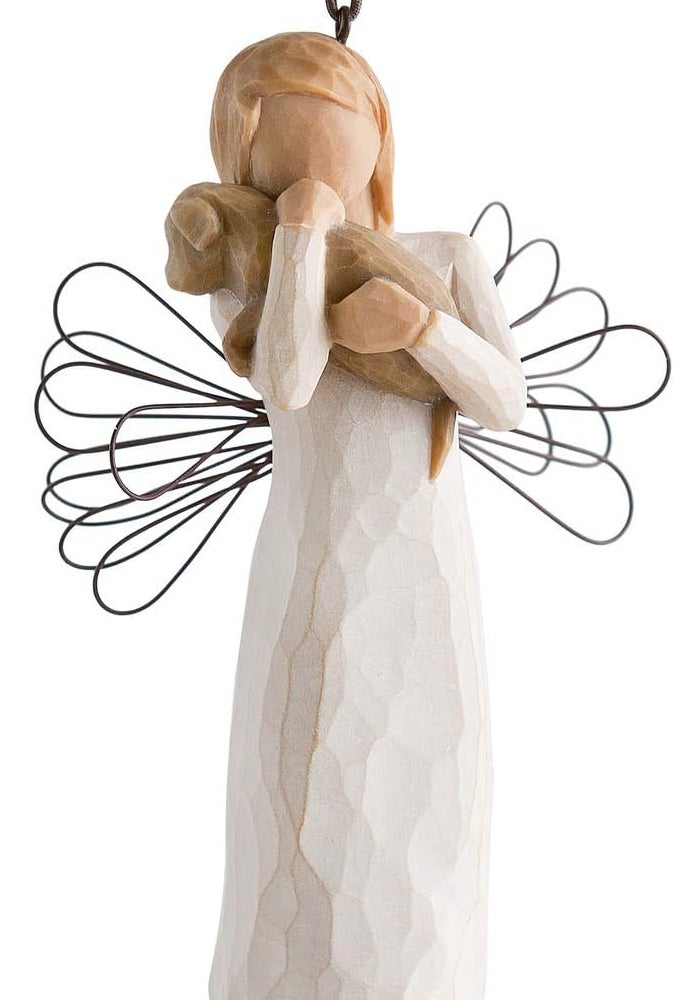 Willow Tree Angel of Friendship Ornament - Hand-Painted Resin Figure with Wire Wings - Image 1