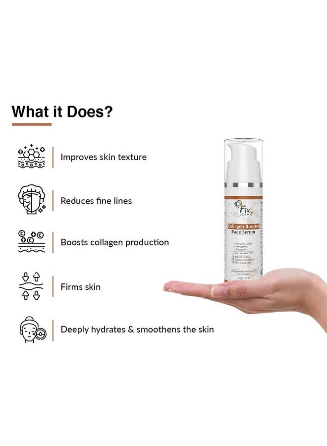 FIXDERMA Hydrolyzed Collagen Booster Face Serum | Collagen Serum For Face Face, Fine Lines & Wrinkles | Serum For Men & Women | Suitable For All Skin Types - 30G - Image 2