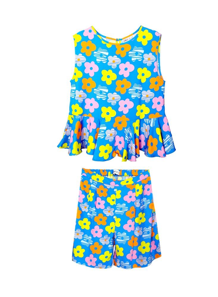 AIKO - Girls rayon Coord Set with cute Floral Pattern Design - Image 1