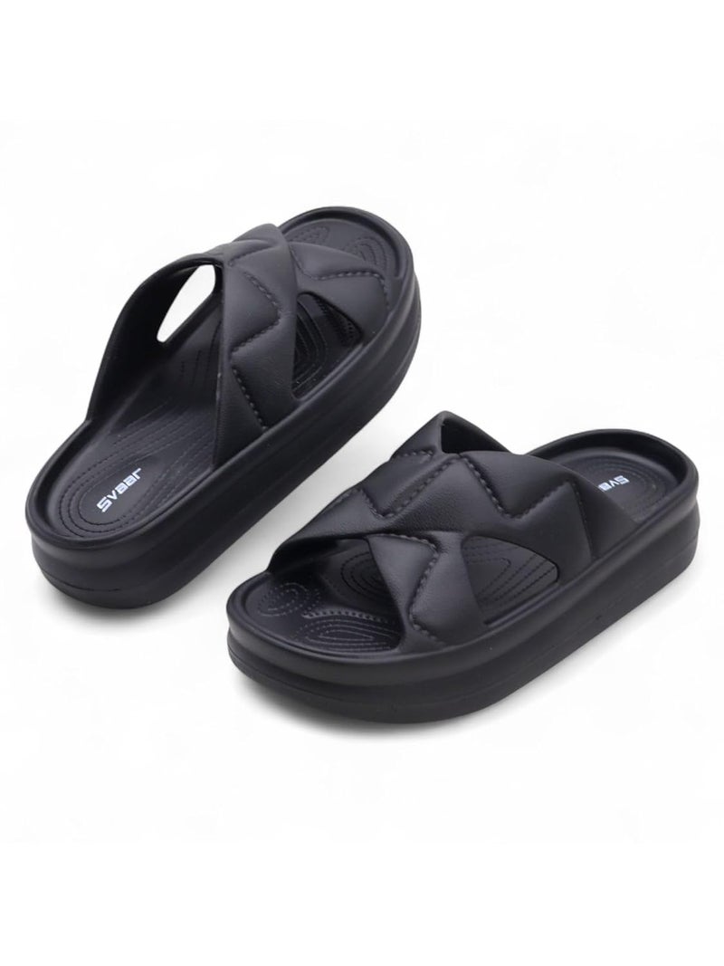 SVAAR صندل سفاار النسائي الناعم ذو المنصة خفيف الوزن وسهل الارتداء مع أحزمة متقاطعة مبطنة - Image 1