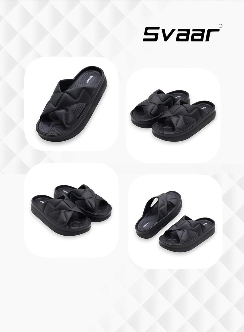 SVAAR صندل سفاار النسائي الناعم ذو المنصة خفيف الوزن وسهل الارتداء مع أحزمة متقاطعة مبطنة - Image 2