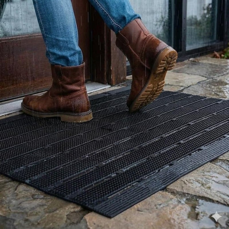 MATALL Heavy Duty Outdoor Mat - 18 x 30 Inches Non-Slip Drainage Floor Mat for All Weather Garage Pool Home Entry Indoor Mud Mat - Image 2