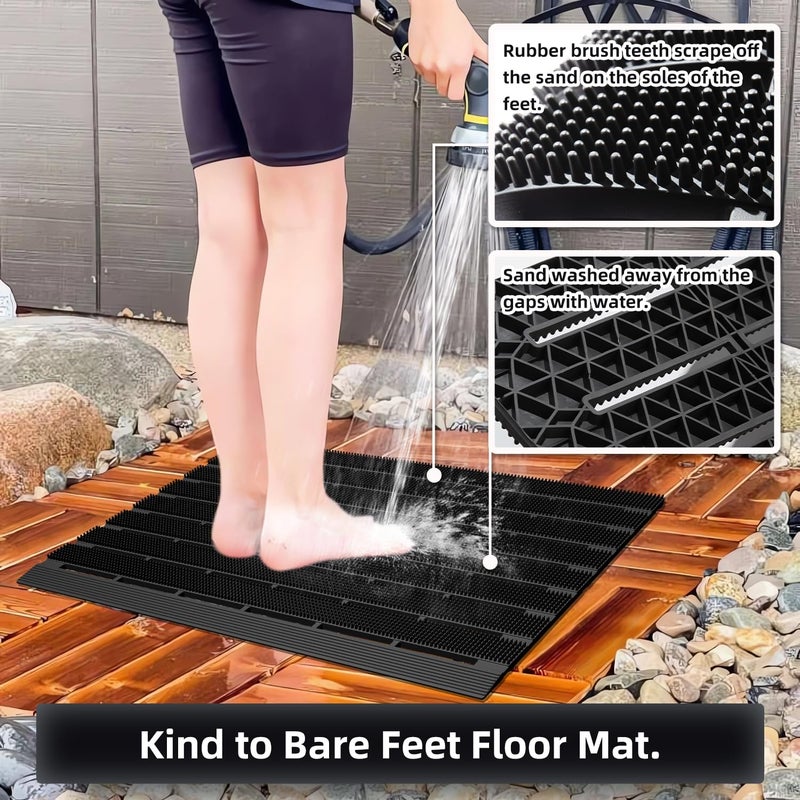 MATALL Heavy Duty Outdoor Mat - 18 x 30 Inches Non-Slip Drainage Floor Mat for All Weather Garage Pool Home Entry Indoor Mud Mat - Image 5