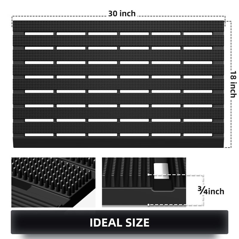 MATALL Heavy Duty Outdoor Mat - 18 x 30 Inches Non-Slip Drainage Floor Mat for All Weather Garage Pool Home Entry Indoor Mud Mat - Image 3