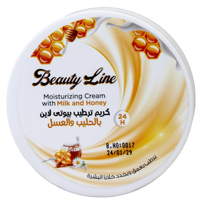Beauty Line Moisturizing Cream With Milk&Honey-24H-80ml