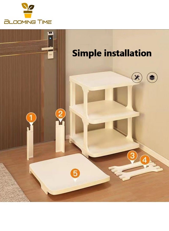 بلومنغ تايم رف أحذية بسيط متعدد الطبقات لتخزين الأحذية في المدخل، رف أحذية منزلي اقتصادي متعدد الطبقات ثلاثي الأبعاد للتخزين المنزلي، رف أحذية منزلي داخلي متعدد الطبقات قابل للتعديل، رف أحذية باب الدخول ثلاثي الأبعاد، رف أحذية منزلي داخلي بسيط لتأجير الغرفة، رف أحذية منزلي داخلي عمودي، أبيض - Image 3