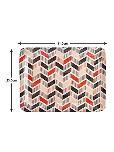 Goodhomes Melamine Rectangular Multicolor Serving Trays Set of 3 - MT127 - Image 3