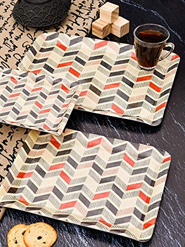 Goodhomes Melamine Rectangular Multicolor Serving Trays Set of 3 - MT127 - Image 1