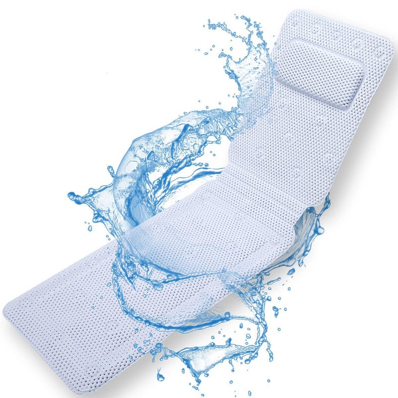Sur-Soul Bath Pillow Full Body SurSoul QuickDrying Spa Pillow for Tub Bathtub Pillow with Soft PVC Bath Bed with Suction Cups 