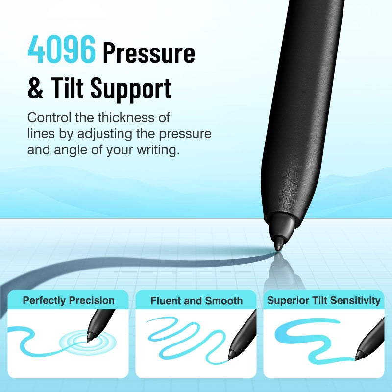 abasuto Magnetic Stylus Pen for Remarkable 2 Pen with Eraser, Digital Replacement Pen for Remarkable 2 Stylus Alternative Marker Plus, 4096 Pressure Sensitivity, Palm Rejection, Tilt Support with 5 Pen Tips - Image 5
