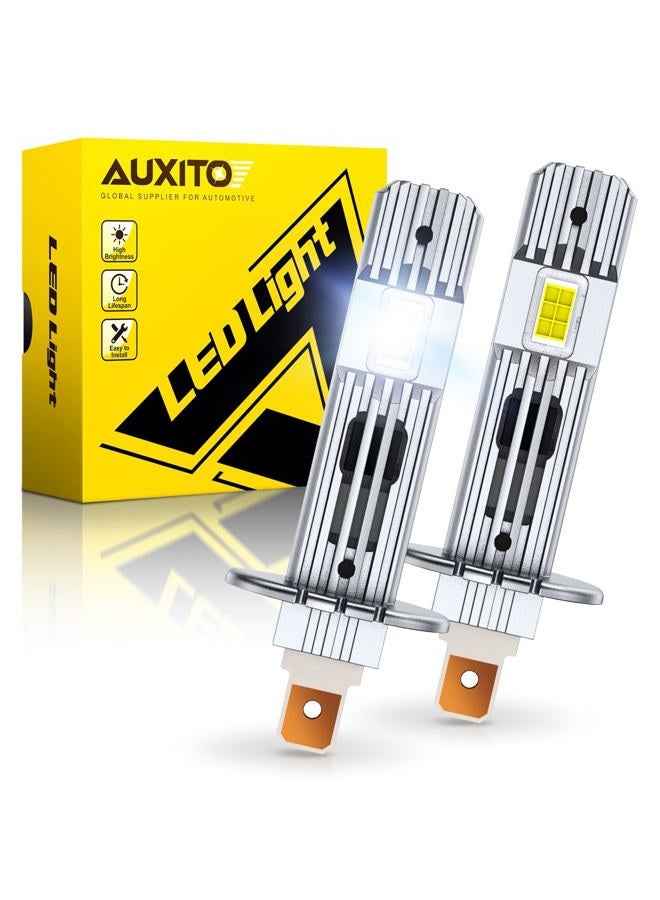 AUXITO H1 Bulb, 6500K Ultra White 6X Increased Brightness, Precision 1:1 Mini Design, Simple Plug Play Installation, Stable Illumination, 99% Vehicles Supported, Pack of 2 - Image 1