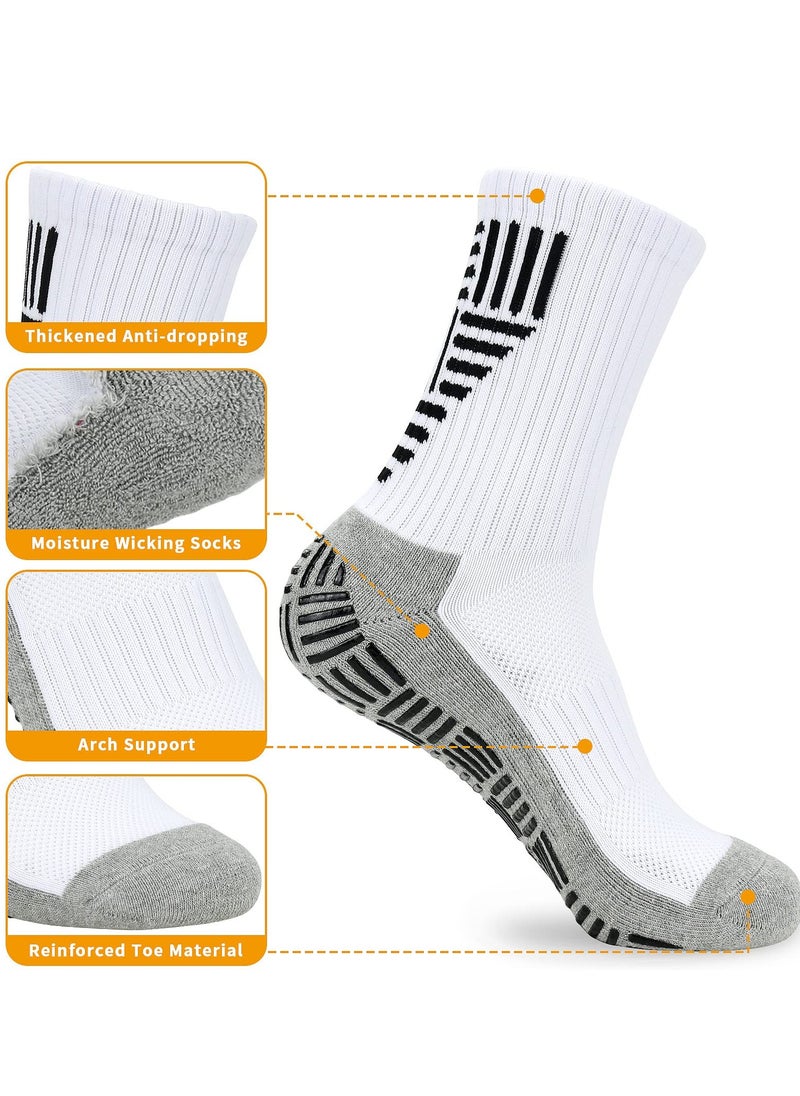 Generic - Non-Slip Grip Socks for Men (Size 9-12) - Cushioned, Breathable Black and White Sports Trainer Socks for Basketball, Tennis, and Football with Anti-Blister Rubber Dots. - Image 1