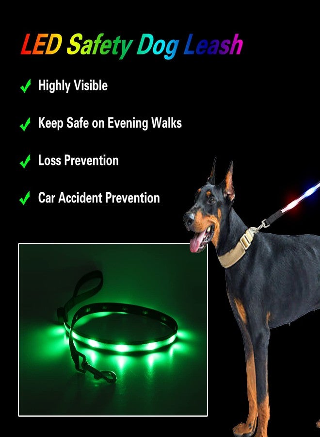 yacig USB Rechargeable LED Dog Leash - 7 Colors & Color Cycling Mode, Light Up Dog Leash for Night Walking, Heavy Duty Padded Handle, 6FT for Small Medium Large Dogs - Image 4