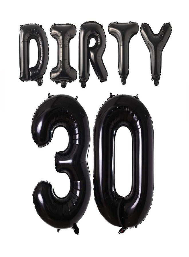 أتباتا فانكي بالونات فويل Atpata Funky DIRTY 30 لتزيين حفلات عيد الميلاد الثلاثين (أسود) - Image 1