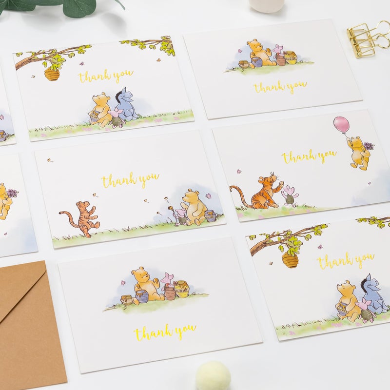 Crisky Cute Bear Thank You Cards, Cartoon Blank Cards with Envelopes and Stickers (25 pack) for Birthdays, Baby Showers, Friendsgiving - Image 5