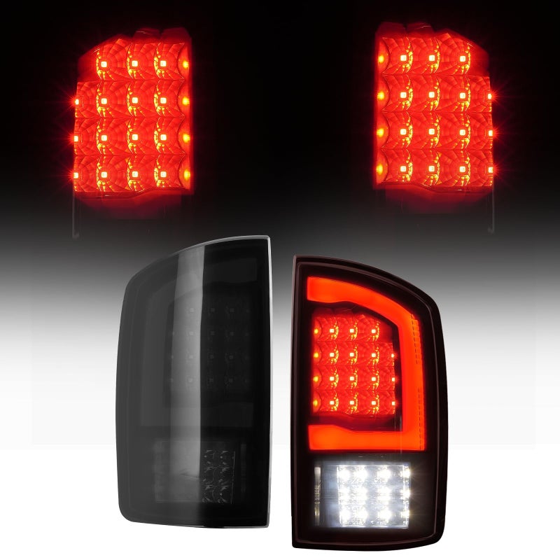 WonVon LED Taillights Assembly Compatible for 2002-2006 Dodge Ram 1500 2003-2006 Dodge Ram 2500 3500, Smoked Lens Rear Brake Light Replace CH2800147, CH2801147 - Image 1