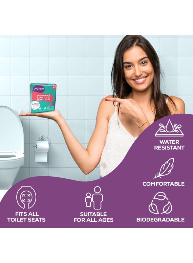 عشية أي وقت مضى أغطية مقاعد المراحيض الورقية للاستعمال مرة واحدة للنساء والرجال، 40 ورقة، لا توجد أمراض تنقلها المرحاض، مقاومة للماء، مريحة وصحية، سهلة الحمل والاستخدام، صديقة للبيئة، ضرورية للاستخدام في الهواء الطلق - Image 3