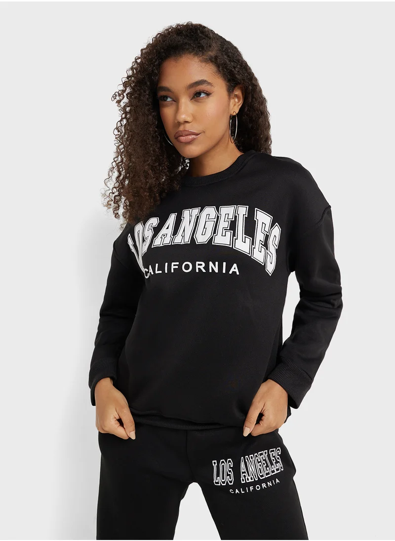 جينجر Oversize Varsity Style Jog Set