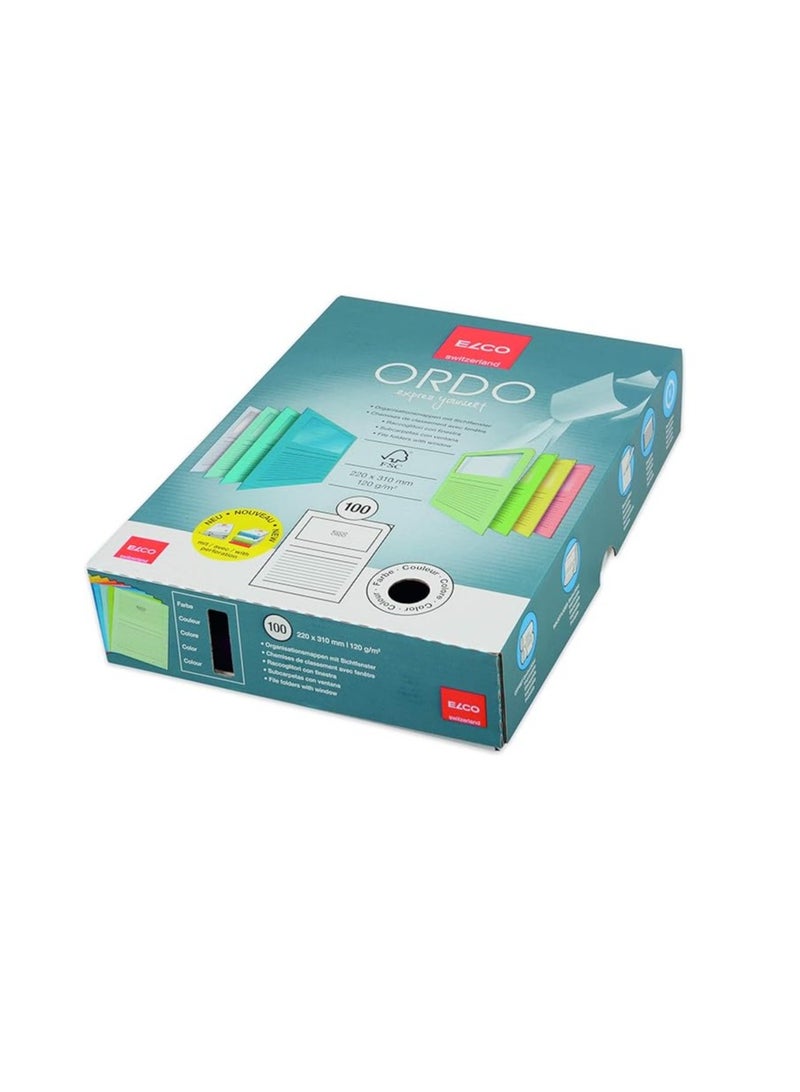 Elco Ordo"Classico" Emerald Green Paper Slip File with Window - Box of 100, 22 x 31 - Image 2