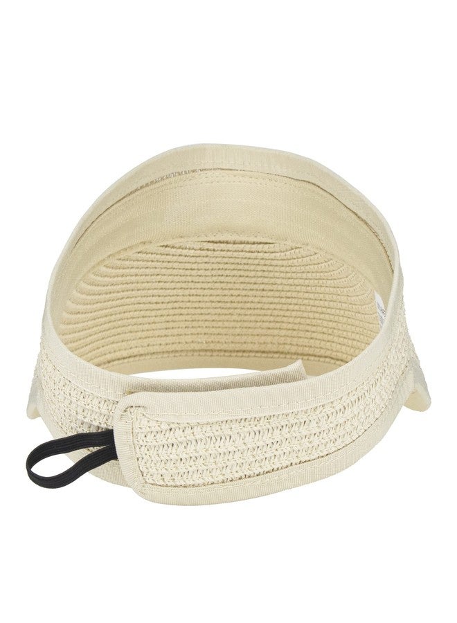 UTOWO Straw Sun-Visor-Hats for Kids, Summer Straw Beach Hat Cap for Toddlers (Beige, Medium) - Image 4