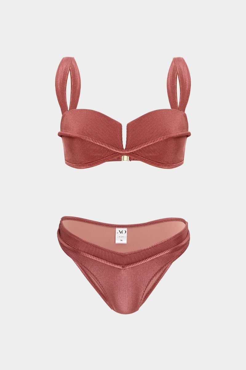 Açelya Okcu Acelya Okcu Premium Textured Piping Detailed Rhea Fit Women's Bikini Bottom  - Image 3