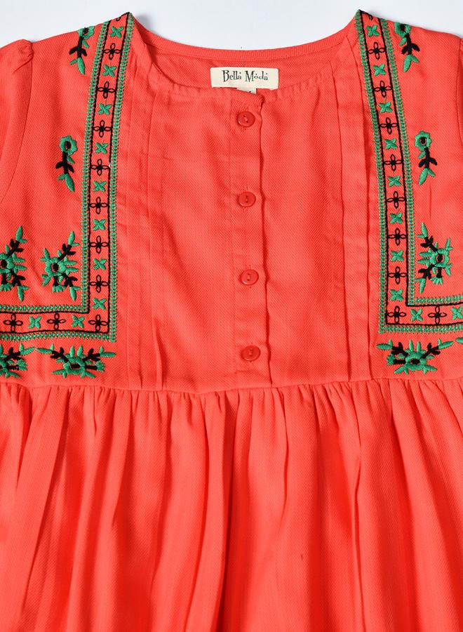 بيلا مودا فستان بيلا مودا بأكمام بالون مطرزة بطول الركبة - Image 4