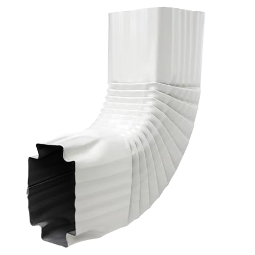 Niuohoy 2x3 Downspout Gutter Elbow Style B 90 Degree Side Elbow Connector Easy to Install for Home Roofing Drainage White - Image 1