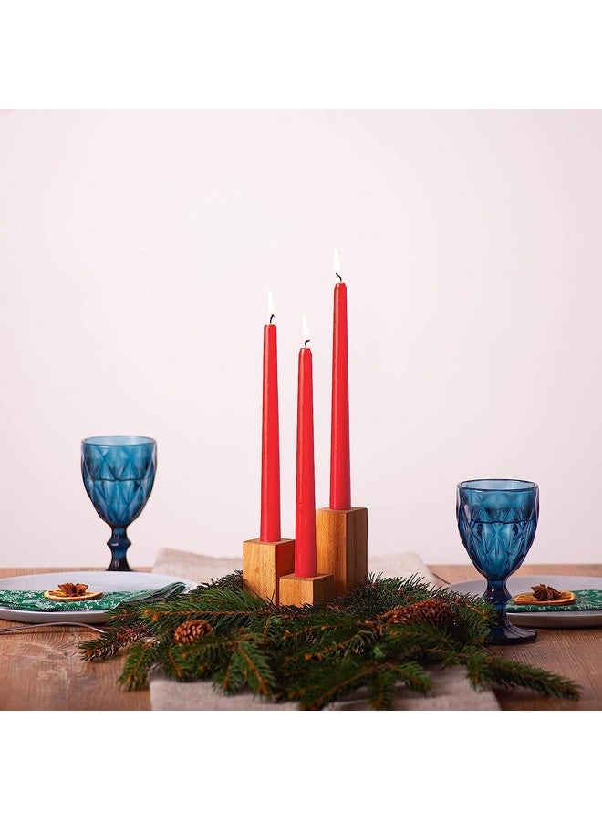 AURA DECOR AuraDecor Taper Candles Pack || Dinner Candles || Celebration Candles || 10 inch Candles || Dripless || Smokeless Candle || Burnng Time 8 Hours (Pack of 4, Red) - Image 3