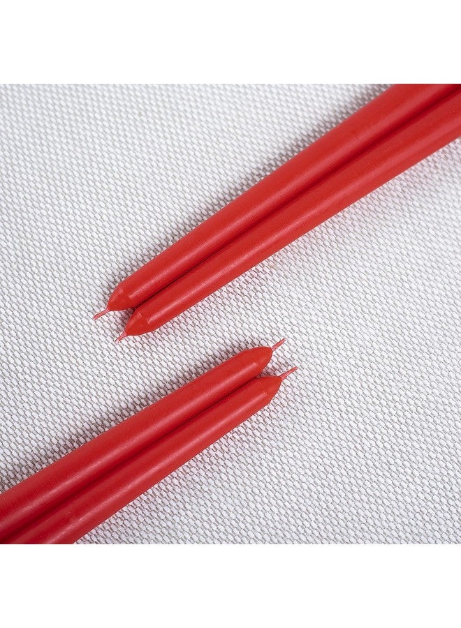 AURA DECOR AuraDecor Taper Candles Pack || Dinner Candles || Celebration Candles || 10 inch Candles || Dripless || Smokeless Candle || Burnng Time 8 Hours (Pack of 4, Red) - Image 4