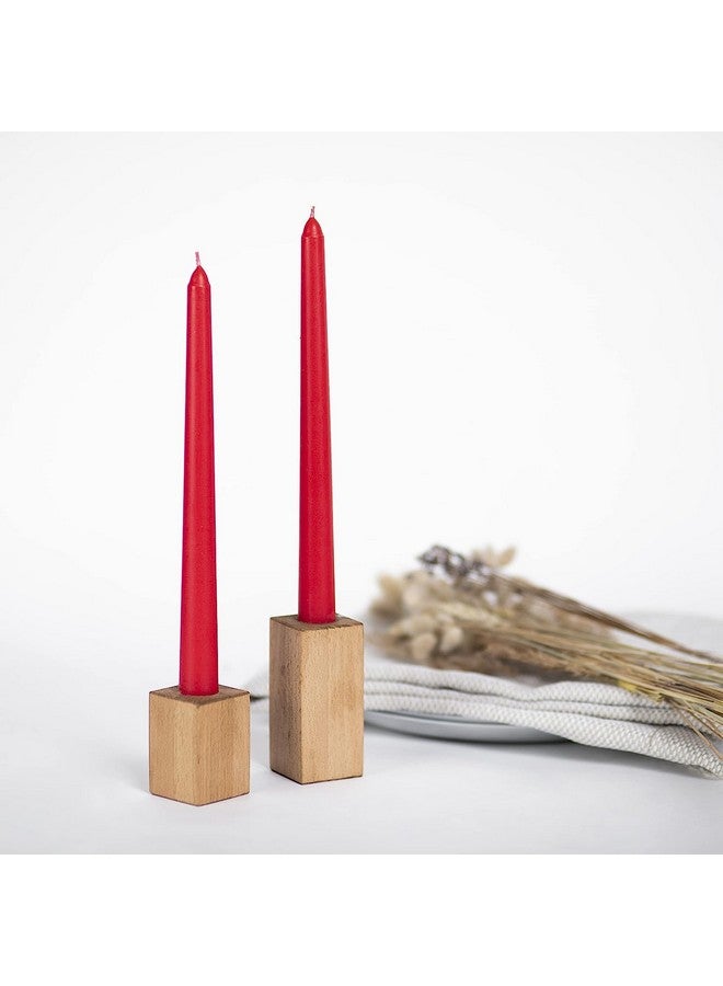 AURA DECOR AuraDecor Taper Candles Pack || Dinner Candles || Celebration Candles || 10 inch Candles || Dripless || Smokeless Candle || Burnng Time 8 Hours (Pack of 4, Red) - Image 5