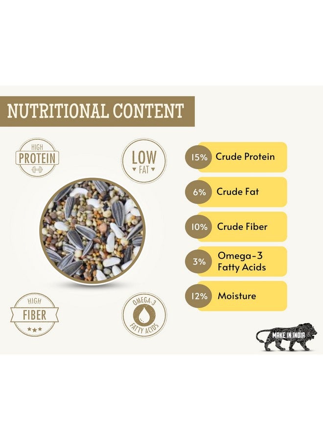 طعام الطيور للكوكتيل - 1 كجم | مزيج بذور طبيعي وصحي ممتاز، كانجني، عباد الشمس، بروسو أصفر، بني، شوفان، لؤلؤي | بذور طعام الطيور اليومية لجميع مراحل الحياة - Image 3