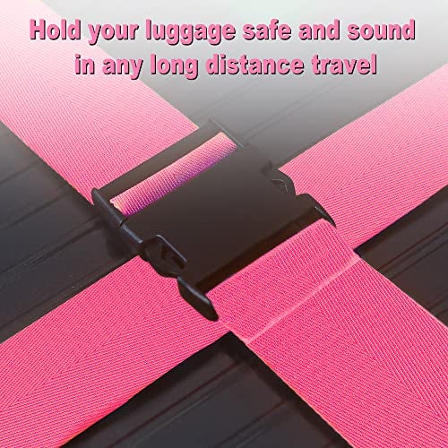 Chelmon Luggage Straps for Suitcases TSA Approved Travel Belt 4 Pack by Chelmon (Rose Red) - Image 4