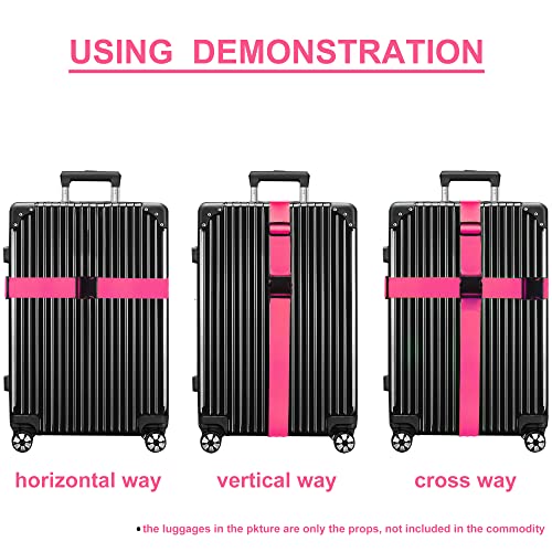 Chelmon Luggage Straps for Suitcases TSA Approved Travel Belt 4 Pack by Chelmon (Rose Red) - Image 5