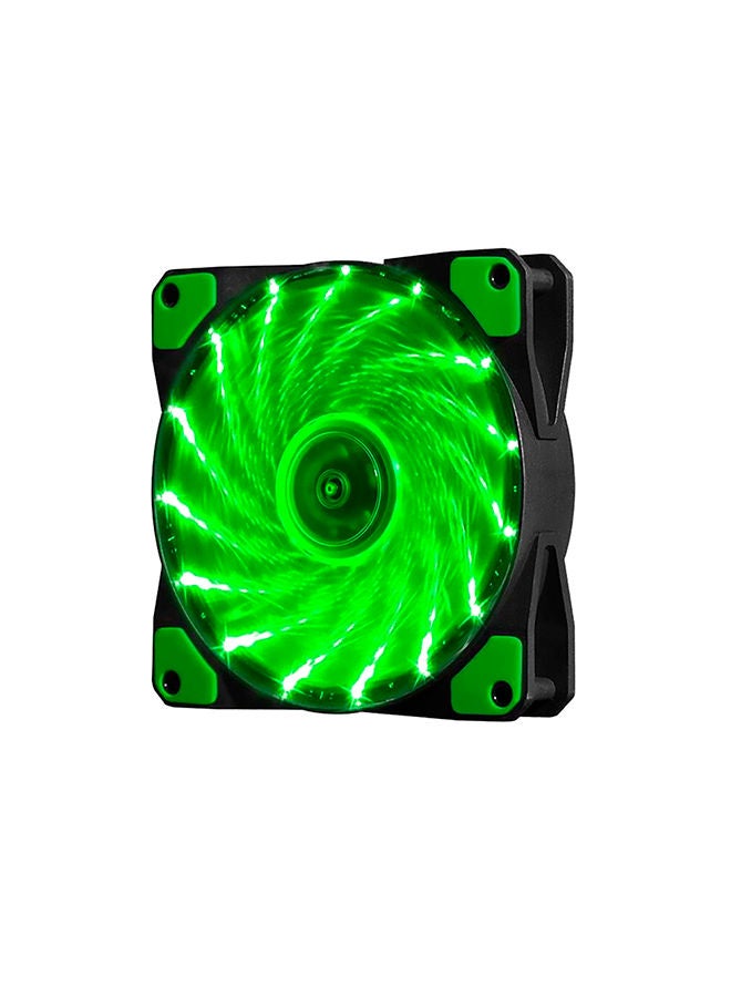 Loquat Silent 15-LED Cooler Fan 12centimeter Green - Image 4