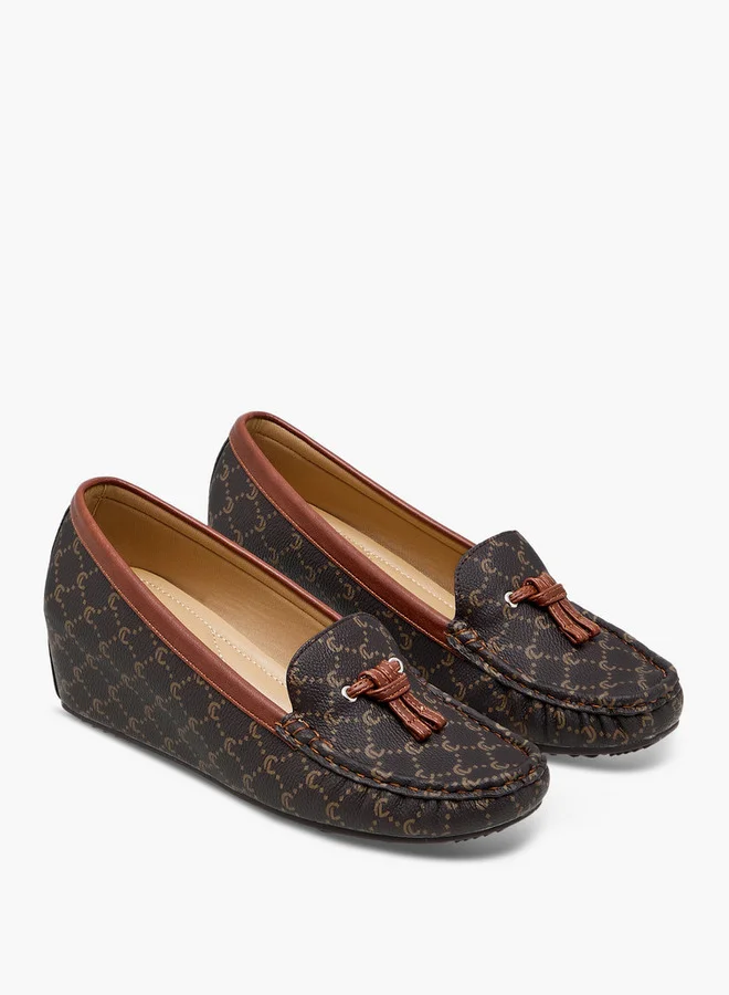 Le Confort Women's Monogram Print Slip-On Loafers