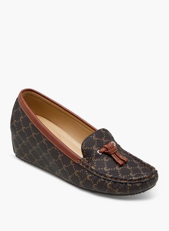 Le Confort Women's Monogram Print Slip-On Loafers