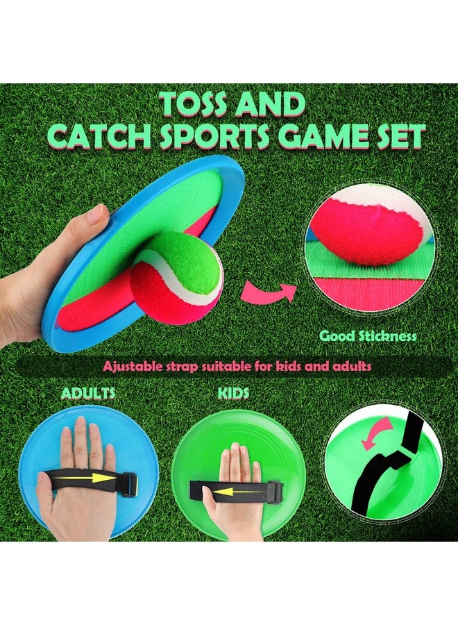 Charniol Kids Toys Toss and Catch Game Set 12 Paddles 6 Balls Beach Outdoor Sports Games Toss Ball Set with Paddles Nylon Catch Toys for Kids PE Recess Adults Beach Playground (Blue Green, Pink Green) - Image 3