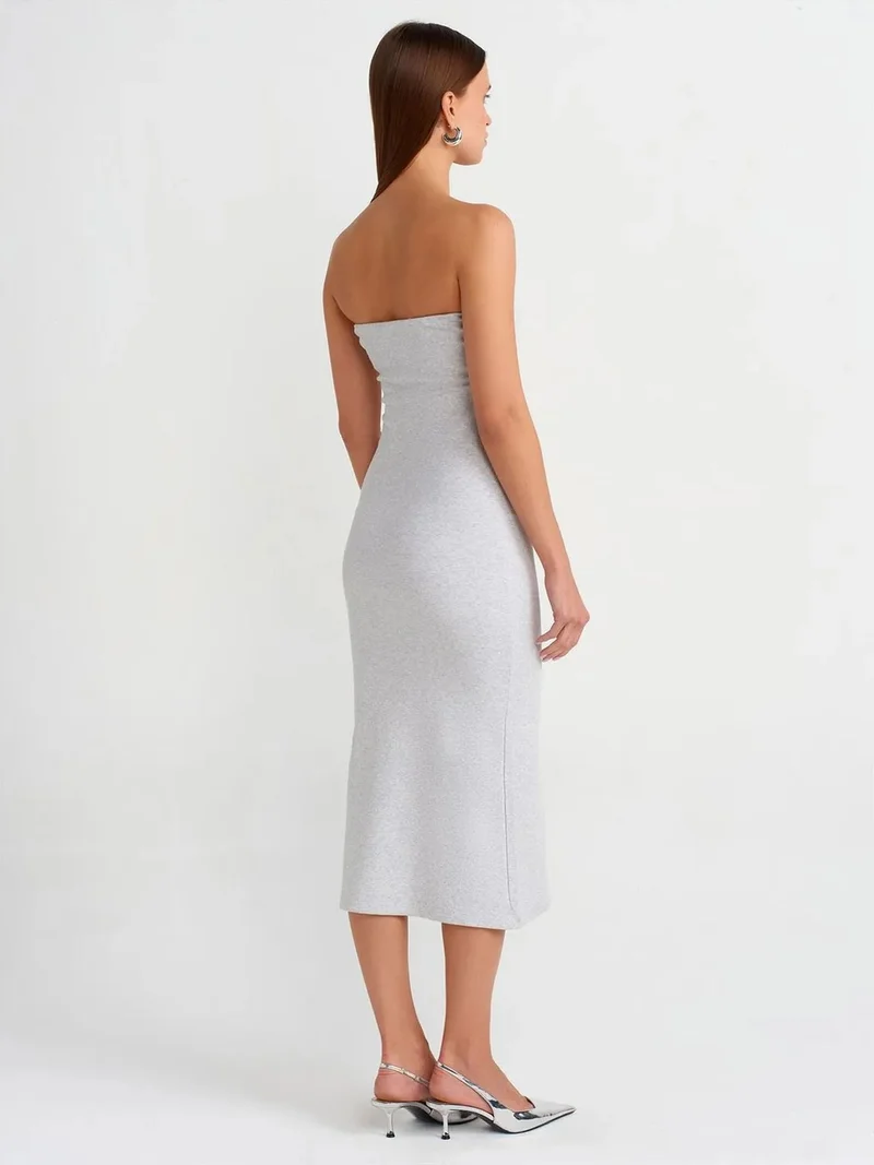 ديلفين Dilvin Strapless Bodycon Midi Dress
