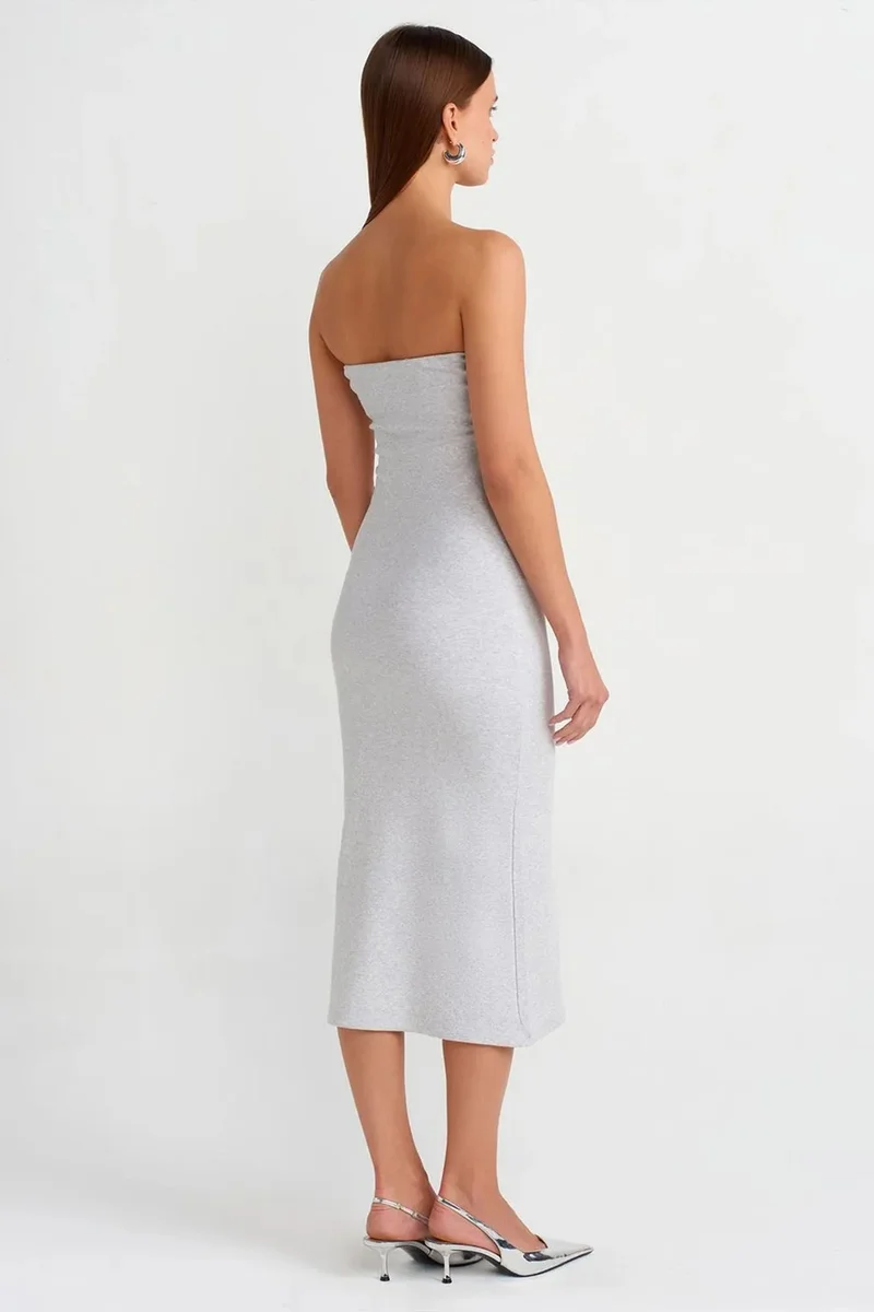 ديلفين DILVIN Strapless Bodycon Midi Dress